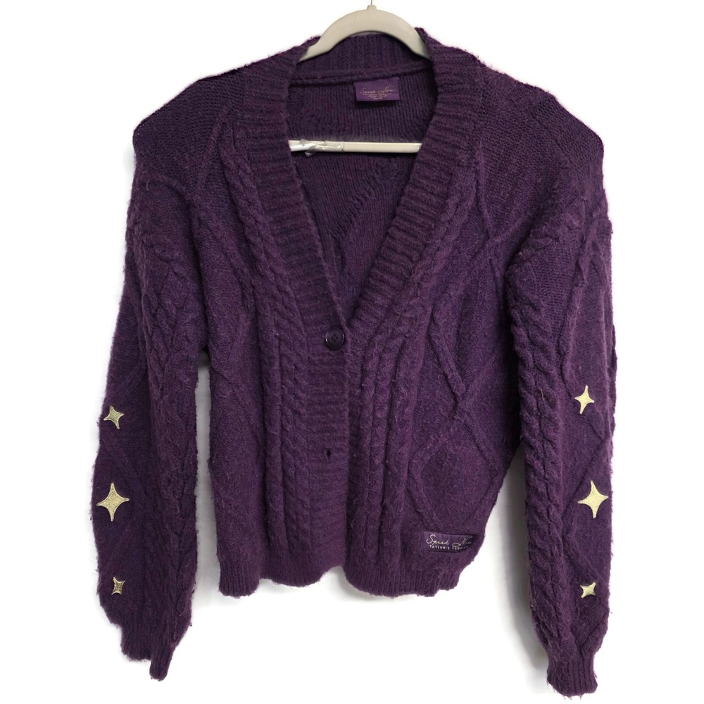 Taylor Swift Speak Now Taylors Version Purple Cardigan Stars XS/SM